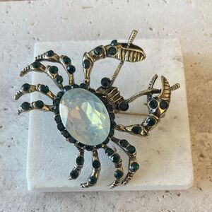 Macy's Gold and Blue Crab Brooch